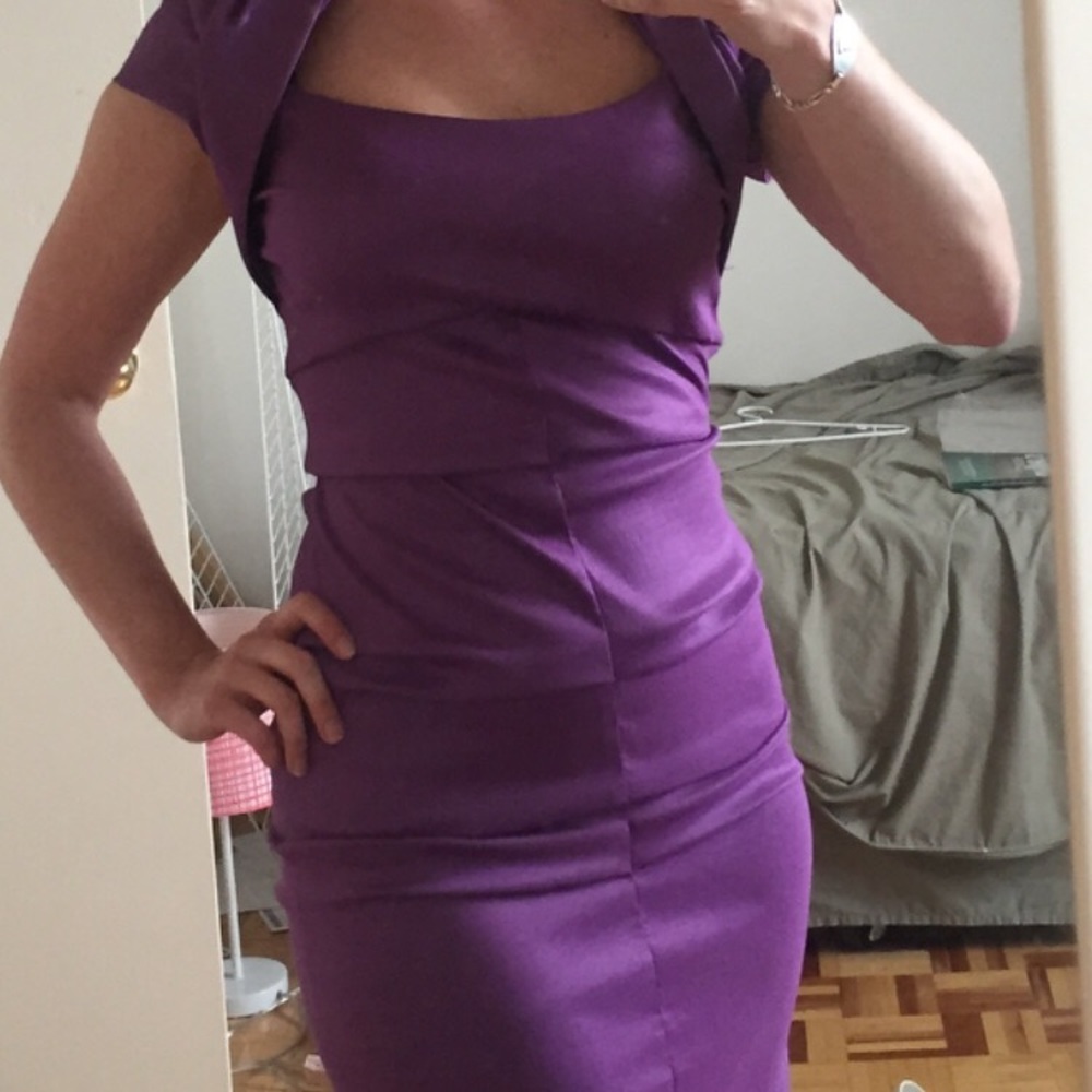 Nina Piu shiny purple dress